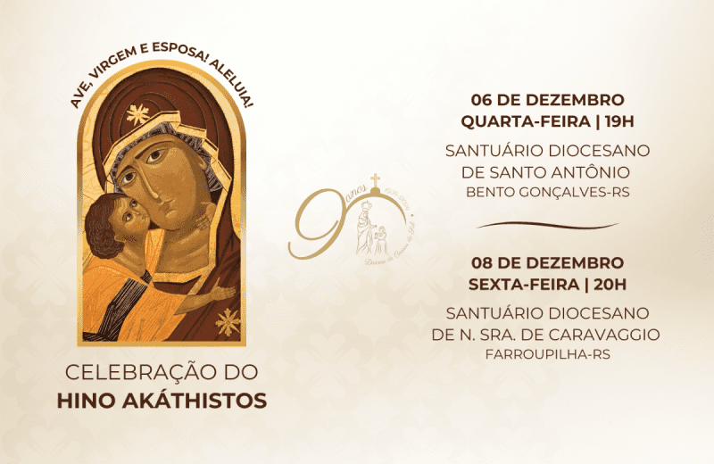 Foto de capa da notícia Santuários de Caravaggio, em Farroupilha, e Santo Antônio, em Bento, irão rezar o hino Akáthistos, em honra à Mãe de Deus