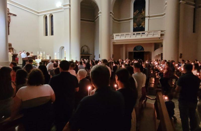 Foto de capa da notícia Neste sábado, 18, celebração da Vigília de Pentecostes no Santuário de Nossa Senhora de Caravaggio